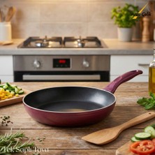 Arzu Çelik 28 Cm Granit Tek Saplı Tava - Mürdüm