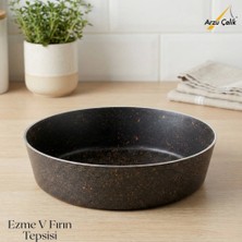 Arzu Çelik 28 Cm Granit Ezme V Fırın Tepsisi - Siyah