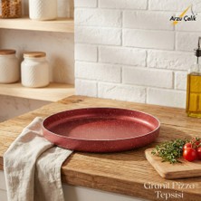 Arzu Çelik 30 Cm Granit Pizza Tepsisi - Kırmızı