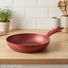 Arzu Çelik 26 Cm Granit Tek Saplı Tava - Kırmızı