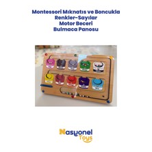 Nasyonel Toys Montessori Mıknatıslı Boncuklu Bulmaca Panosu – Renkler ve Sayılar Eğitici Motor Beceri Oyunu