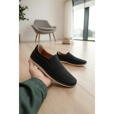Enoch Hakiki Deri Lazer Kesim Delikli ve Esnek Comfort Tabanlı Erkek Slip-On Ayakkabı
