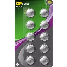 GP Batteries Extra CR2430 2430 Boy Lityum Düğme Pil, 3 Volt, 10'lu Kart