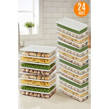 Orvila 24'lü Şeffaf Saklama Kabı Buzdolabı Dondurucu Difrize Uygun Düzenleyici Set 8X2400 ml - 16X1200 ml