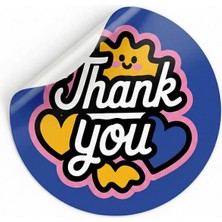 Koliciabla Mavi Thank You Sticker (4x4 Cm) - 48 Adet  Global & Şık Paketleme