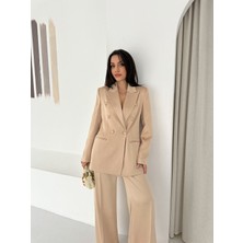 Vuntal Sırt Detaylı Saten Lazer Takım Elbise