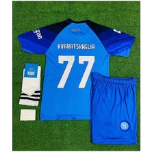 SporZ Napoli 2023/24 Yeni Sezon Kvaratshelia Iç Saha Çocuk Forması 4'lü Seti