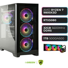 Green Grıffın G9 | Rtx 5080 | Ryzen 7 9800X3D | 32 GB Ddr5 Ram | 1tb SSD | Sıvı Soğutucu | Oyuncu Oem Paket