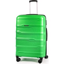 Polo&sky Azra Model Neon Yeşili Pp Polipropilen Kırılmaz Büyük Boy Valiz Bavul