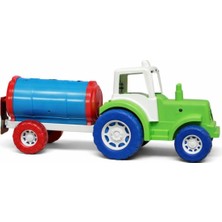 Nasyonel Toys Römorklu Çiftlik Aracı Oyuncak Su Tankerli Traktör Dayanıklı Plastik Malzeme ile Eğlenceli Oyun