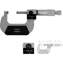 Normadia 0-25MM Numaratörlü Mikrometre, Hassas Ölçüm Aracı