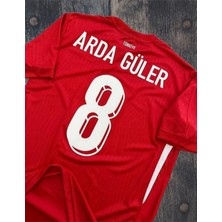 SporZ Türkiye Euro 2024 A.r.d.a-G.ü.l.e.r 8 Numara Yetişkin Forması (Kırmızı)