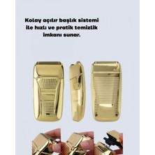 MiraLive Altın Renk Kablolu Sakal Tıraş Makinesi Çelik Bıçaklı 3W Motor