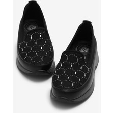 Tonny Black Kadın Siyah Siyah Taş Loafer Günlük Ayakkabı