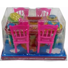 Nasyonel Toys Oyuncak Masa Sandalye Yemek Seti – Mini Evcilik Yemek Masası – Kız Çocuk Oyuncağı