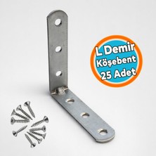 Nzb (50 Adet) L Demir Gönye 15X65X65 mm Oval Başlı Metal Mobilya Raf Dolap Montaj Bağlantı Elemanı