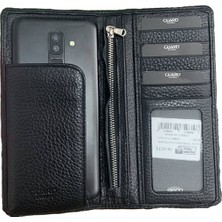 Guard 3029 Chelsea Siyah Telefon Bölmeli Hakiki Deri El Portföy Cüzdanı
