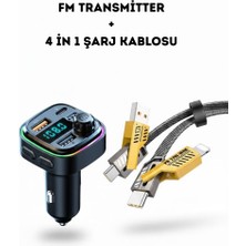Oto Mutluluk Araç Fm Transmitter + 4in1 Pd 65W Şarj Kablosu