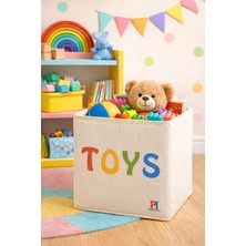 Luxway Home Toys Desenli Kapaksız Dolap Içi Çamaşır Oyuncak Düzenleyici Katlanır Saklama Kutusu 30X30X30