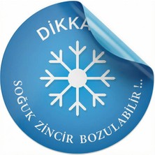 Koliciabla Soğuk Zincir Dayanıklı Uyarı Etiketi (7x7cm) - 24 Adet  Erimeden Teslimat İçin!