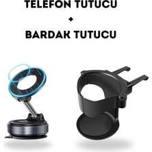 Oto Mutluluk 360° Mıknatıslı Telefon Tutucu + Havalandırma Bardak Tutucu 2’li Set
