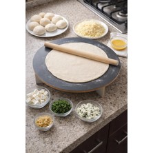 Binbirreyon Tezgah Üstü Hamur Açma Masası ve Oklava Seti 40CM RA654