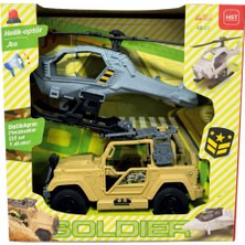 Nasyonel Toys Askeri Jeep ve Helikopter Oyuncak Seti – Işıklı & Sesli – Çocuk Oyuncak Araç Seti