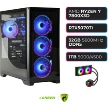 Green Grıffın G9 | Rtx 5070TI | Ryzen 7 7800X3D | 32 GB Ddr5 Ram | 1tb SSD | Sıvı Soğutucu | Oyuncu Oem Paket
