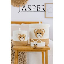 Jasper Jüt Ip Bej Ayı Çocuk Odası Seti Konsept Sepet Organizer Süs, Oyuncak, Battaniye, Çamaşır Düzenleyici
