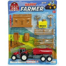 Nasyonel Toys Happy Farmer Oyuncak Traktör ve Römork Seti – Çiftlik Oyun Seti (Aksesuarlarıyla)
