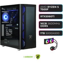 Green Grıffın G2 | Rtx 5060TI | Ryzen 5 7500F | 16 GB Ddr5 Ram | 1tb SSD | Sıvı Soğutucu | Oyuncu Oem Paket