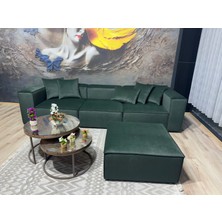 Erduran Mobilya Angelo 3 Modül Artı Puf Zero 17 Leke Tutmaz Kumaş Köşe Koltuk Takımı