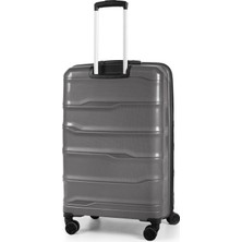 Polo&sky Azra Model Füme Pp Polipropilen Kırılmaz Büyük Boy Valiz Bavul