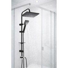 Musluq Krom Robot Krom Kare Set Lavabo-Evye-Banyo Bataryası Modern Tasarım Duş Set