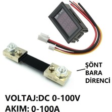 Normadia Dc Voltmetre ve Şönt Direnç Seti, 0-100V, 0-100A, Yüksek Hassasiyet