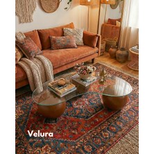 Velura Home & Living Modern Orta Sehpa & Cam Sehpa & Küre Sehpa & Top Sehpa - Ceviz