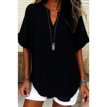 Adisia Kadın Kısa Kollu V Yakalı Aerobin Bluz