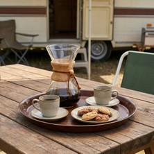 Külsan 36.kce - Arcoform Laminated 2'li Ceviz Kaymaz Derin Yuv. Tepsi Ø 36 Cm, Thermoset Melamin