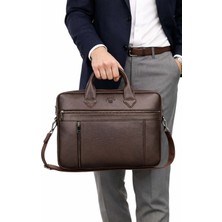 Unisex Kahverengi 14 Inç Evrak ve Laptop Çantası