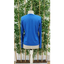 Adisia Kadın Uzun Kollu Bisiklet Yaka Ayçiçeği Desenli Viskon Bluz