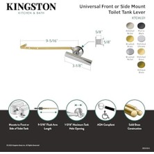 Skygo Ktcmld0 Evrensel Ön Veya Yan Montajlı Tuvalet Tankı Kolu, Mat Siyah