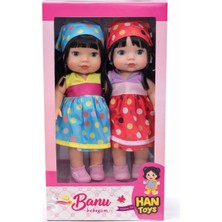 Nasyonel Toys Ikili Oyuncak Bebek Seti – Renkli Elbiseli Sevimli Kız Bebekler (Kutulu)