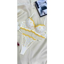 Benela Fashion Sarı Papatya Destekli Brode Takım
