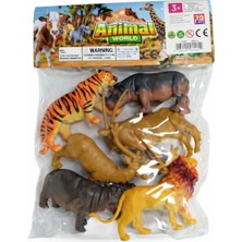 Nasyonel Toys Vahşi Hayvan Figürleri Oyuncak Seti | Aslan Kaplan Zürafa Fil | 6’lı Set | 3+ Yaş