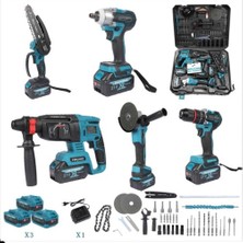 Hsgl HKT929 21V 3000MAH 3 Akülü Full Set  Spiral  Somun Sökme  Hilti  Matkap  Testere  Profesyonel Seri