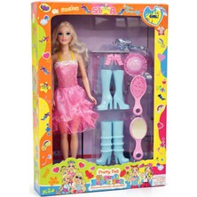 Nasyonel Toys Kız Çocuk Oyuncak Bebek Seti – Elbiseli Bebek, Ayakkabı ve Tarak Aksesuarları – Kutulu Oyuncak