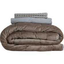 Othello Tek Kişilik Çift Taraflı Welsoft Comforter Yorgan Seti Vizon 155X215 cm - Dormio Soft Trigo Serisi