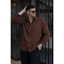 Erkek Müslin Kumaş Gömlek Rahat Kalıp