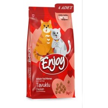 Enjoy Tavuklu Kedi Maması 1 kg (Sevgililer Günü Özel Ambalaj)*4 Adet