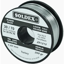 Soldex 1.6 mm 200 gr Lehim Teli SN30  PB70
